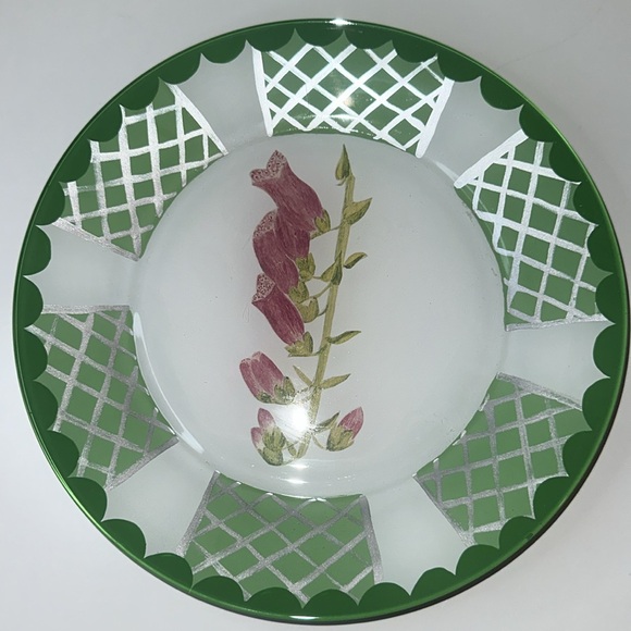 Hand painted floral plate Sela Miles the lattice collection - Picture 2 of 7